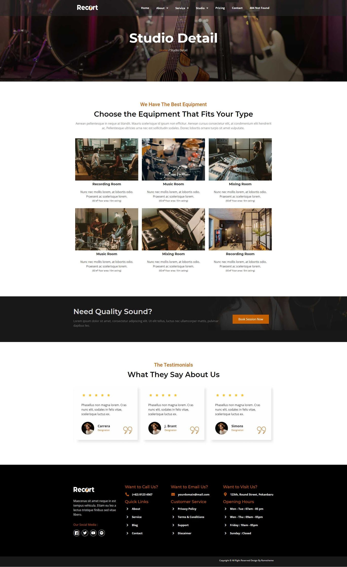 Recort Recording Studio Elementor Template Kit - Gallery Image